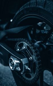 Preview wallpaper motorcycle, wheel, chain, mechanism