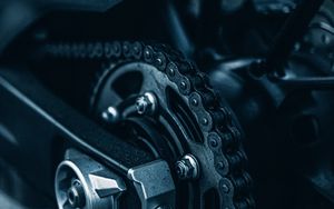 Preview wallpaper motorcycle, wheel, chain, mechanism