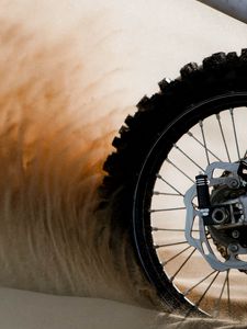 Preview wallpaper motorcycle, wheel, sand