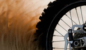 Preview wallpaper motorcycle, wheel, sand