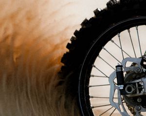 Preview wallpaper motorcycle, wheel, sand