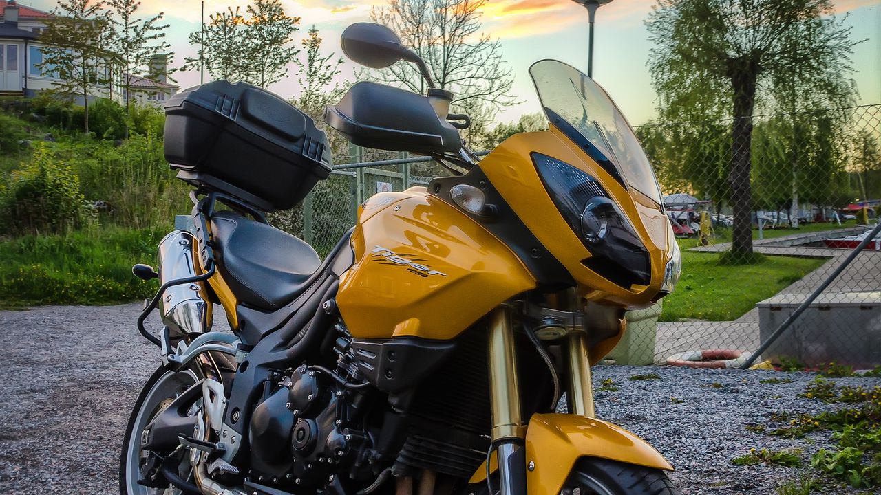 Wallpaper motorcycle, wheels, yellow