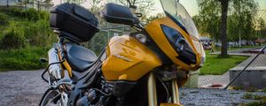 Preview wallpaper motorcycle, wheels, yellow
