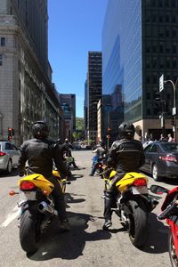 Preview wallpaper motorcycles, bikes, motorcyclists, bikers, road, street