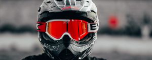 Preview wallpaper motorcyclist, helmet, glasses, red