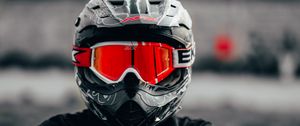 Preview wallpaper motorcyclist, helmet, glasses, red