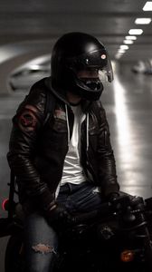 Preview wallpaper motorcyclist, helmet, gloves