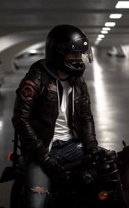 Preview wallpaper motorcyclist, helmet, gloves