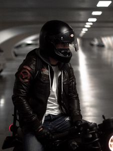 Preview wallpaper motorcyclist, helmet, gloves