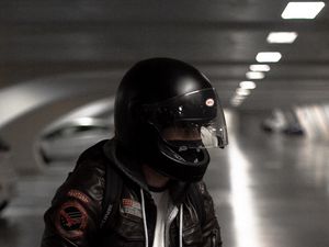 Preview wallpaper motorcyclist, helmet, gloves