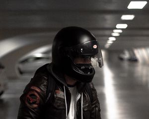 Preview wallpaper motorcyclist, helmet, gloves