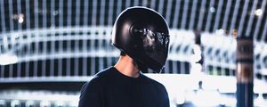 Preview wallpaper motorcyclist, helmet, motorcycle, gloves