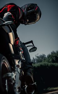 Preview wallpaper motorcyclist, helmet, motorcycle, equipment