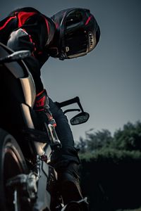 Preview wallpaper motorcyclist, helmet, motorcycle, equipment