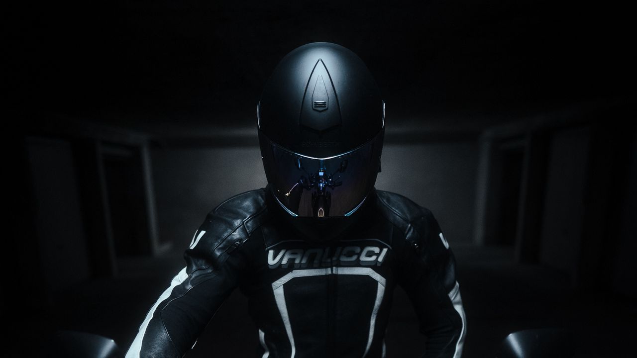 Wallpaper motorcyclist, helmet, motorcycle, bike, black hd, picture, image