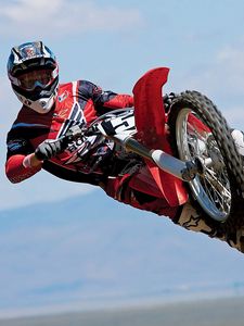 Preview wallpaper motorcyclist, jump, trick