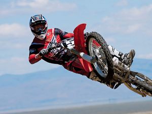 Preview wallpaper motorcyclist, jump, trick