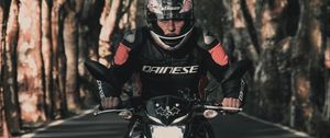 Preview wallpaper motorcyclist, motorcycle, bike, biker, road