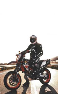 Preview wallpaper motorcyclist, motorcycle, helmet