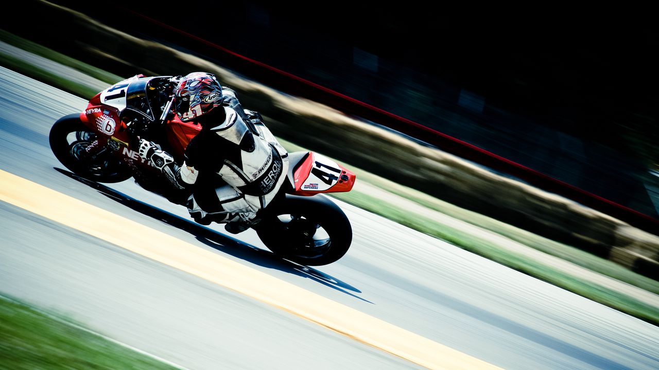 Wallpaper motorcyclist, motorsport, movement, outfit