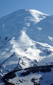 Preview wallpaper mount rainier, mountain, snow, winter, clouds, usa