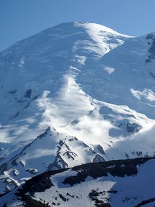 Preview wallpaper mount rainier, mountain, snow, winter, clouds, usa