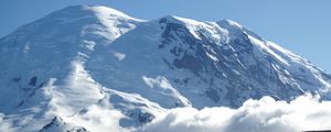 Preview wallpaper mount rainier, mountain, snow, winter, clouds, usa