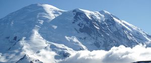 Preview wallpaper mount rainier, mountain, snow, winter, clouds, usa