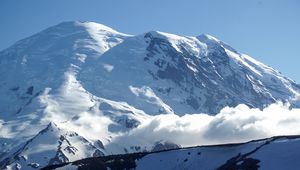 Preview wallpaper mount rainier, mountain, snow, winter, clouds, usa