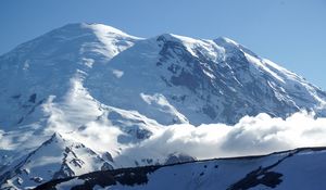 Preview wallpaper mount rainier, mountain, snow, winter, clouds, usa