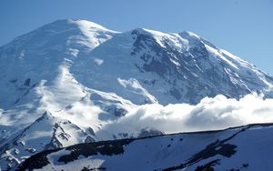 Preview wallpaper mount rainier, mountain, snow, winter, clouds, usa