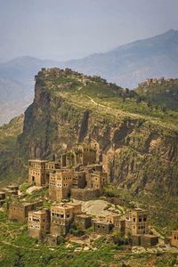 Preview wallpaper mountain, buildings, architecture, rock, old