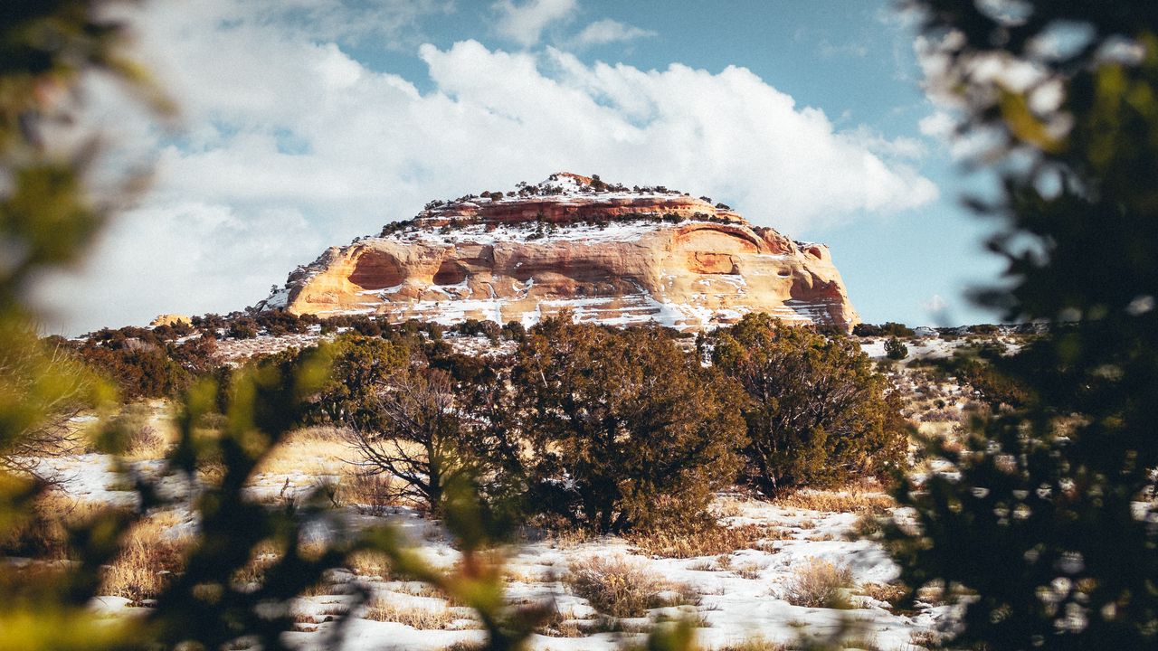 Wallpaper mountain, cliff, plateau, winter, landscape