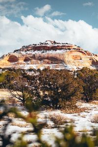 Preview wallpaper mountain, cliff, plateau, winter, landscape