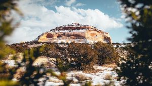 Preview wallpaper mountain, cliff, plateau, winter, landscape