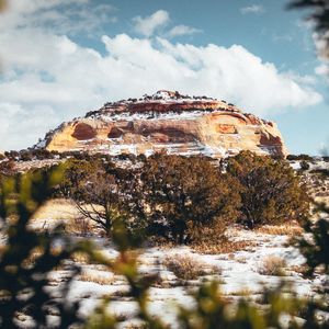 Preview wallpaper mountain, cliff, plateau, winter, landscape