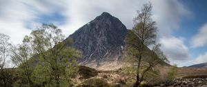 Preview wallpaper mountain, cliff, rock, waterfall, landscape, nature