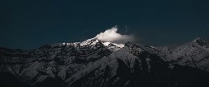Preview wallpaper mountain, cloud, moon, night, dark