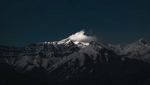 Preview wallpaper mountain, cloud, moon, night, dark