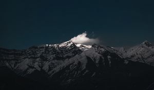 Preview wallpaper mountain, cloud, moon, night, dark