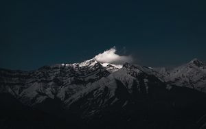 Preview wallpaper mountain, cloud, moon, night, dark