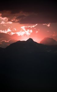 Preview wallpaper mountain, clouds, dark, darkness, outlines