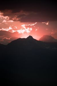 Preview wallpaper mountain, clouds, dark, darkness, outlines