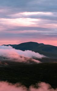 Preview wallpaper mountain, clouds, slope, landscape