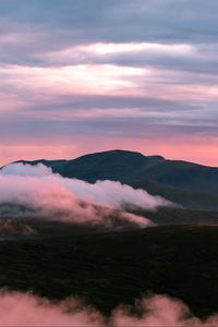 Preview wallpaper mountain, clouds, slope, landscape