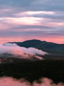 Preview wallpaper mountain, clouds, slope, landscape