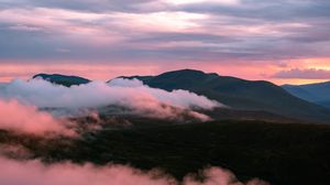 Preview wallpaper mountain, clouds, slope, landscape