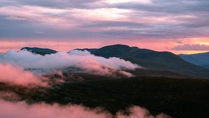 Preview wallpaper mountain, clouds, slope, landscape