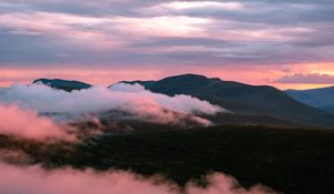 Preview wallpaper mountain, clouds, slope, landscape