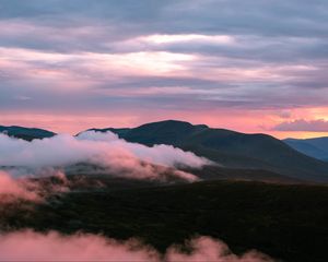 Preview wallpaper mountain, clouds, slope, landscape